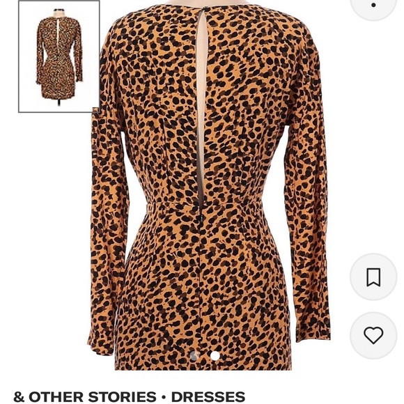 & Other Stories Leopard Print Mini Dress with open back. - Picture 2 of 3